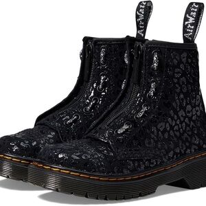 Dr. Martens Black Leopard Kids Boots